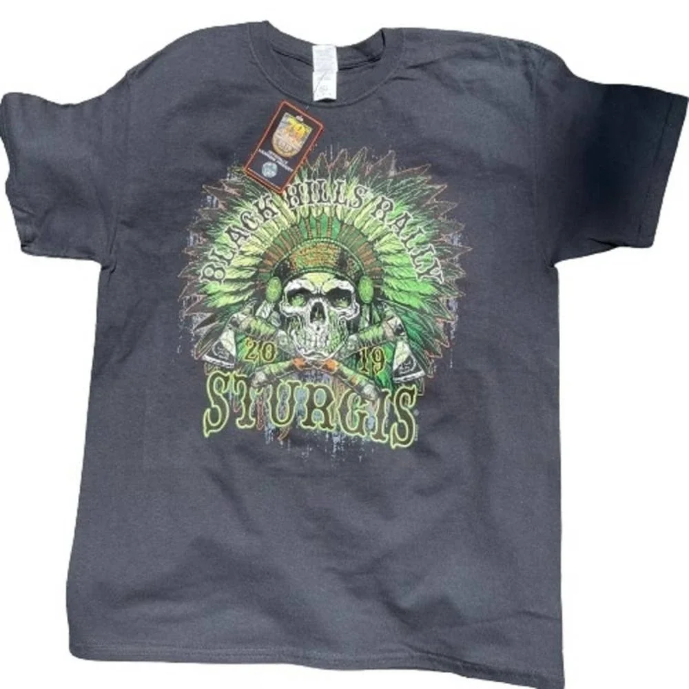 SALE!!⏱ Sturgis Motorcycle Rally T-Shirt - Black 2019 NWT - L - Picture 2 of 4